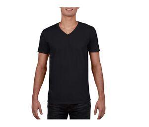 Gildan GN646 - Camiseta con cuello en V para hombre 100% algodón Negro