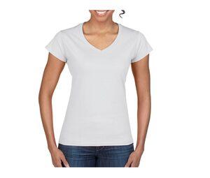 Gildan GN647 - Softstyle Ladies V-Neck T-Shirt Blanca