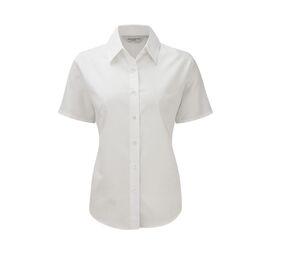 Russell Collection JZ33F - Ladies' Short Sleeve Easy Care Oxford Shirt Blanca