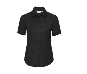 Russell Collection JZ33F - Ladies' Short Sleeve Easy Care Oxford Shirt Negro