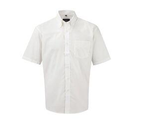 Russell Collection JZ933 - Men's Short Sleeve Easy Care Oxford Shirt Blanca