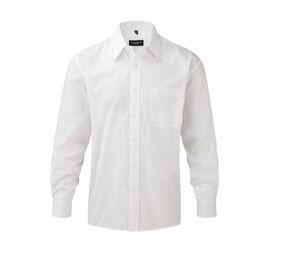 Russell Collection JZ934 - Men's Long Sleeve Polycotton Easy Care Poplin Shirt Blanca