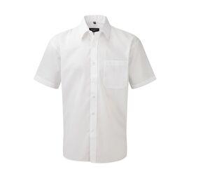 Russell Collection JZ935 - Men's Short Sleeve Polycotton Easy Care Poplin Shirt Blanca