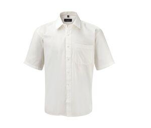 Russell Collection JZ937 - Camisa popelin manga corta hombre Blanca