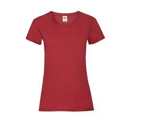 Fruit of the Loom SC600 - Camiseta de Algodón Lady-Fit para Mujer Roja
