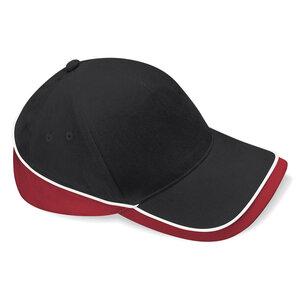 Beechfield BF171 - Gorra Competición Team Black/Classic Red/White