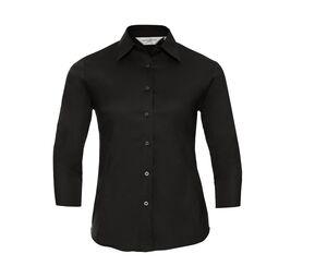 Russell Collection JZ46F - Ladies' 3/4 Sleeve Fitted Shirt Negro