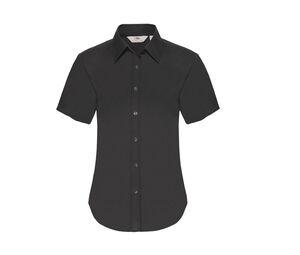 Fruit of the Loom SC406 - Lady Fit Oxford Shirt Short Sleeves (65-000-0) Negro