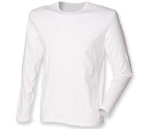SF Men SF124 - Camiseta hombre manga larga stretch Blanca