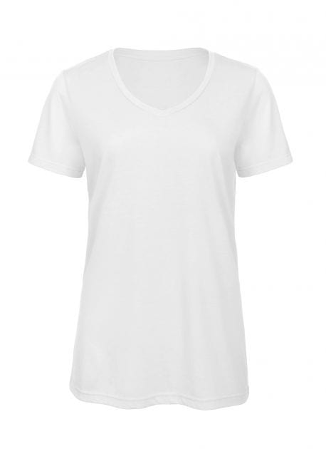 B&C BC058 - Camiseta mujer triblend cuello pico