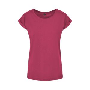 Build Your Brand BY021 - Camiseta mujer con hombros extendidos Hibiskus Pink
