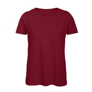 B&C BC02T - Camiseta 100% algodón para mujer De color rojo oscuro