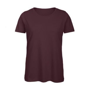 B&C BC02T - Camiseta 100% algodón para mujer Borgoña