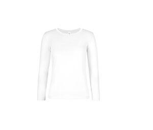 B&C BC08T - Camiseta de mujer de manga larga Blanca