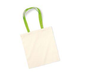 Westford mill W101C - Shopping bag con asas a contraste Natural / Lime Green