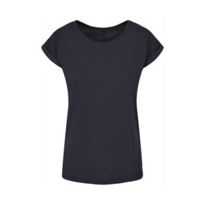 Build Your Brand BY021 - Camiseta mujer con hombros extendidos Navy