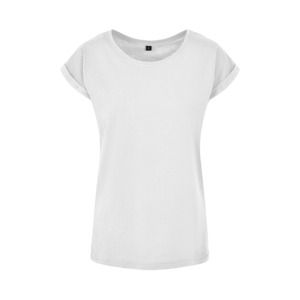 Build Your Brand BY021 - Camiseta mujer con hombros extendidos Blanca
