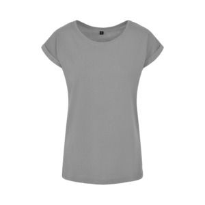 Build Your Brand BY021 - Camiseta mujer con hombros extendidos Heather Grey