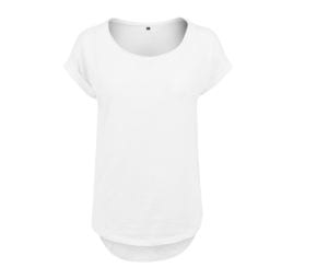 Build Your Brand BY036 - Camiseta larga de mujer BY036 Blanca