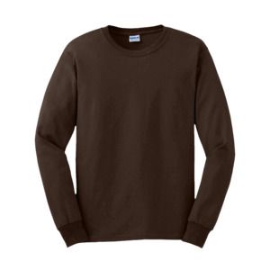 Gildan GN186 - Ultra Cotton Adult Long Sleeve T-Shirt Chocolate Negro