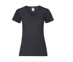 Fruit of the Loom SC601 - Camiseta con cuello en V para mujer Dark Heather Grey