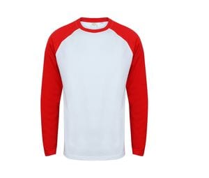 SF Men SF271 - Tee-shirt baseball manches longues Blanco / Rojo