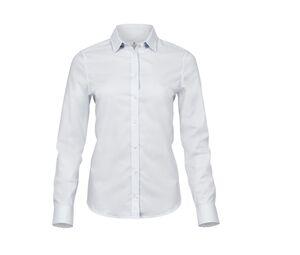 Tee Jays TJ4025 - Camisa elástica de las mujeres Blanca