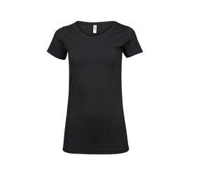 Tee Jays TJ455 - Camiseta de mujer estiramiento y extra largo Negro