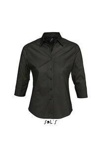 SOLS 17010C - Camisa Stretch Mujer Manga 3/4 Effect