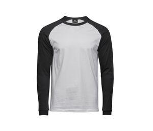 Tee Jays TJ5072 - Camiseta de béisbol de manga larga Blanco / Negro