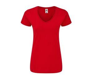 Fruit of the Loom SC155 - Camiseta mujer cuello pico Red