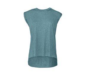 Bella+Canvas BE8804 - Camiseta de mujer con mangas enrolladas