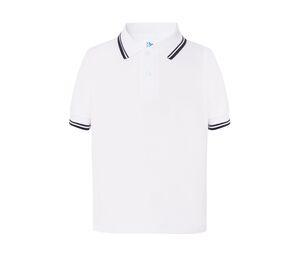 JHK JK205K - Polo infantil a contraste Blanco / Azul marino