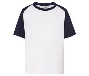 JHK JK153 - Camiseta beisbol niño Blanco / Azul marino