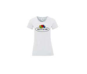 FRUIT OF THE LOOM VINTAGE SCV151 - Camiseta de mujer con logo de Fruit of the Loom Blanca