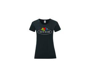 FRUIT OF THE LOOM VINTAGE SCV151 - Camiseta de mujer con logo de Fruit of the Loom Negro