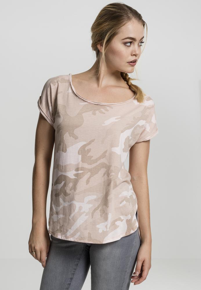 Urban Classics TB1635C - Camiseta de mujer slim fit de camuflaje