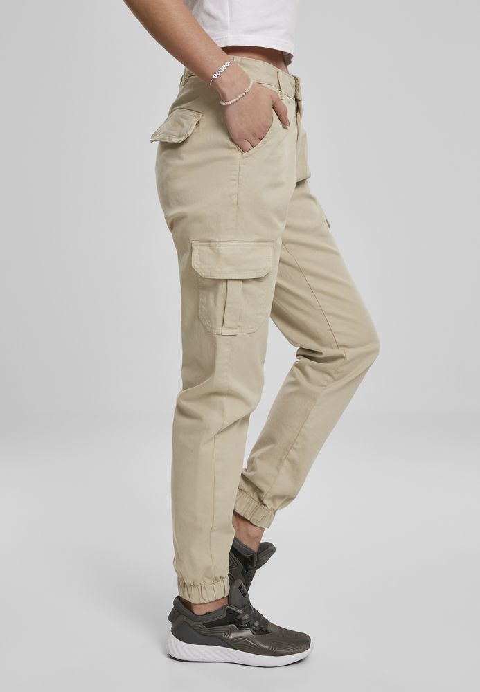 Urban Classics TB3048C - Pantalón cargo de talle alto para mujer