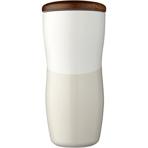 PF Concept 100592 - Vaso de cerámica de 370 ml de doble pared "Reno" Blanca