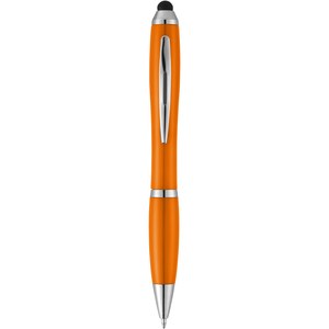 PF Concept 106739 - Bolígrafo con stylus con cuerpo y empuñadura del mismo color con acabados cromados “Nash” Naranja