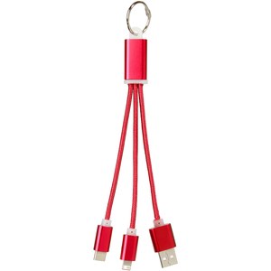 PF Concept 134961 - Cable de carga 3 en 1 con llavero "Metal" Red