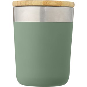 PF Concept 100670 - Vaso de 300 ml de acero inoxidable con aislamiento al vacío de cobre y tapa de bambú "Lagan" Heather Green