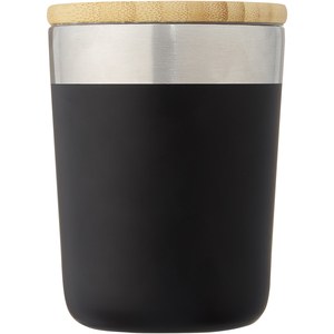 PF Concept 100670 - Vaso de 300 ml de acero inoxidable con aislamiento al vacío de cobre y tapa de bambú "Lagan" Solid Black