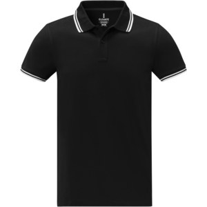 Elevate Life 38108 - Polo de manga corta con ribete para hombre "Amarago" Solid Black