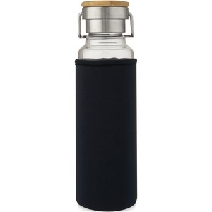 PF Concept 100696 - Botella de vidrio borosilicato con funda de neopreno de 660 ml "Thor" Solid Black