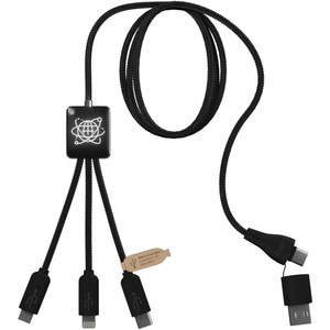 SCX.design 2PX085 - Cable de carga 5 en 1 RPET con transferencia de datos SCX "Design C45" Solid Black