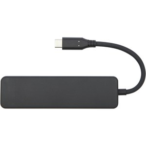PF Concept 124368 - USB 2.0-3.0 con adaptador multimedia de plástico reciclado con puerto HDMI y certificación RCS  "Loop" Solid Black