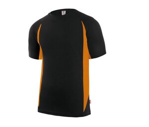 VELILLA V5501 - Camiseta técnica bicolor Black/Fluo Orange