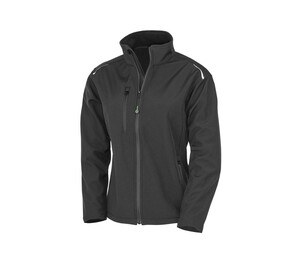 RESULT RS900F - WOMENS RECYCLED 3-LAYER PRINTABLE SOFTSHELL JACKET Negro