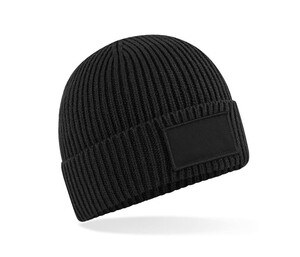 BEECHFIELD BF442R - Beanie with patch for decoration Negro